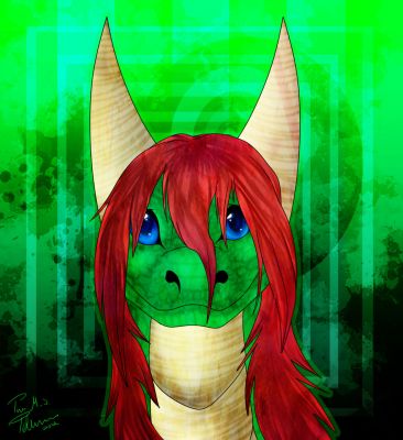 Click to view full size image
 ============== 
Rashau_headshoot_by_eyenoom ( http://eyenoom.deviantart.com/ )
Keywords: Rashau, Point Commission, Deviant Art, Eyenoom, Dragon