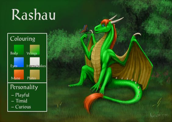 Click to view full size image
 ============== 
Rashau Reference Sheet by Kalia24 on DA: (http://kalia24.deviantart.com/)
Keywords: Rashau, Sketch, Commission, Kalia24