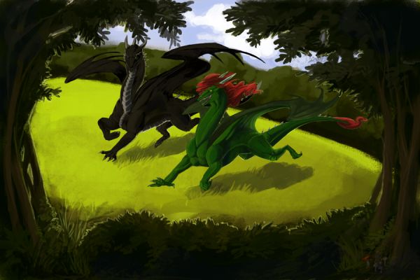 Click to view full size image
 ============== 
Korageth and Rashau commission by Ventrilioquistbeast (http://ventriloquistbeast.deviantart.com/)
Keywords: Korageth, Rashau, Commission, Dragons, ventriloquistbeast Deviantart