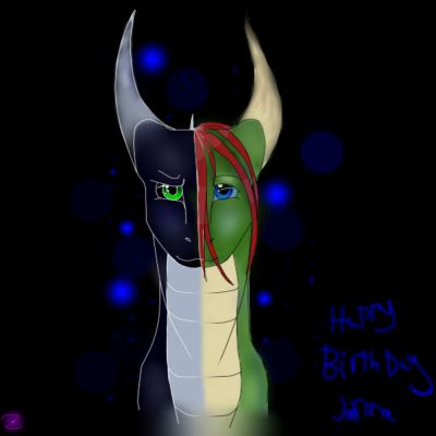 Click to view full size image
 ============== 
Duality-Birthday Gift from ShadowCrystal - http://shadow-crystol.deviantart.com/art/G-Happy-BirthDay-Jafira-389569972
Keywords: Korageth, Rashau, Dragon, Duality, Shadow-crystal, Gift