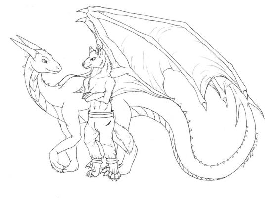 Click to view full size image
 ============== 
Justra and Korageth Commission ( http://rubygirl14.deviantart.com/ )
Keywords: Justra, Korageth, Commission, Rubygirl14, Deviant Art, Wolf, Dragon