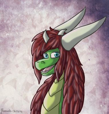 Click to view full size image
 ============== 
Rashau Headshot by Floravola (http://floravola.deviantart.com/) ( http://www.furaffinity.net/user/floravola/) 
Keywords: Rashau, Commission, Dragon, Floravola Deviantart, Furaffinity